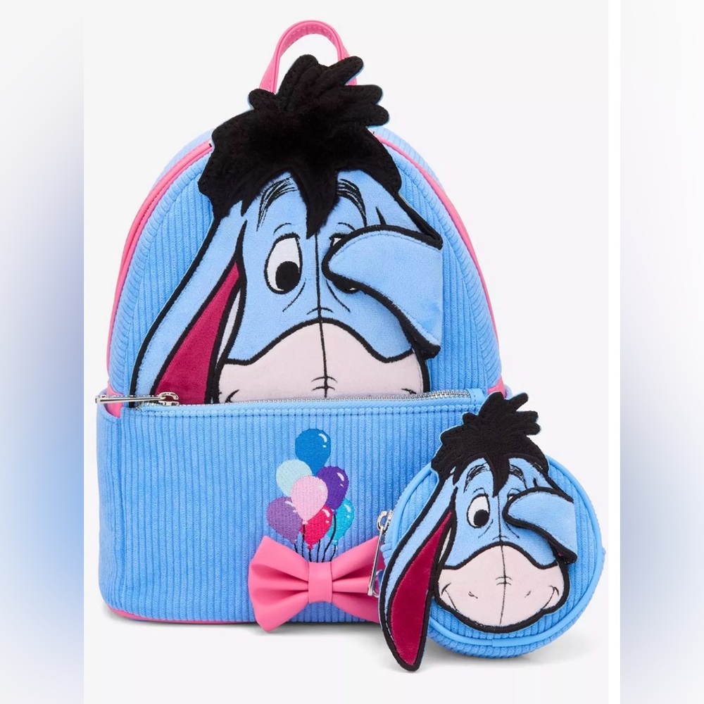 BNWT Loungefly Disney Winnie the Pooh Eeyore Peeking Backpack & Coin Purse Set